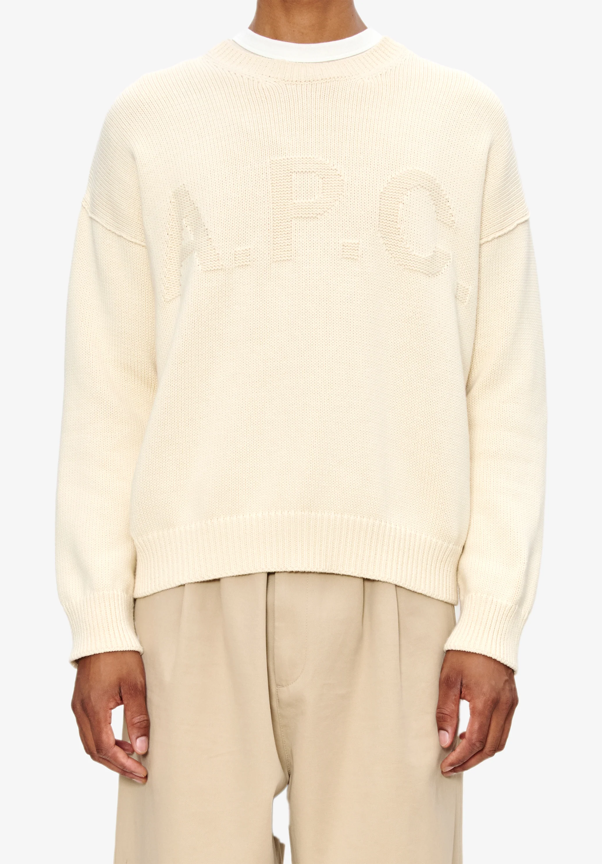 pull col rond - Ecru