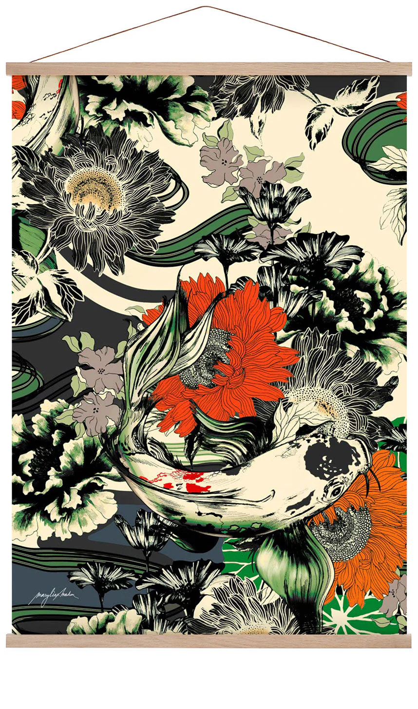 Koi-Teich Japan Kimono von Marylène Madou