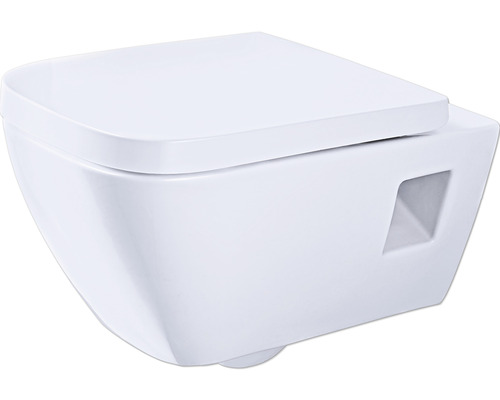 GEBERIT Renova Plan wandclosetset, randloos, glanzend wit met toiletzitting CG04005000