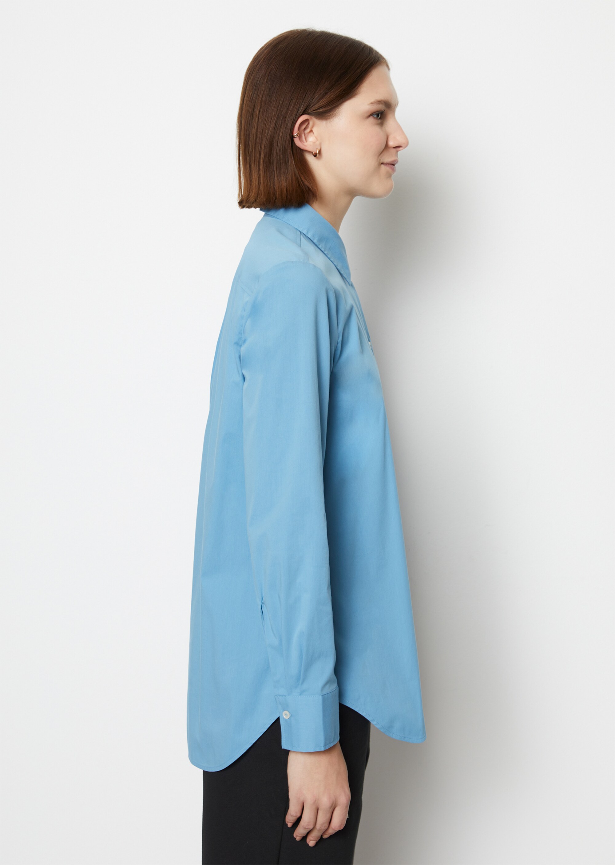 A-Shape-Bluse regularaus Stretch-Popeline