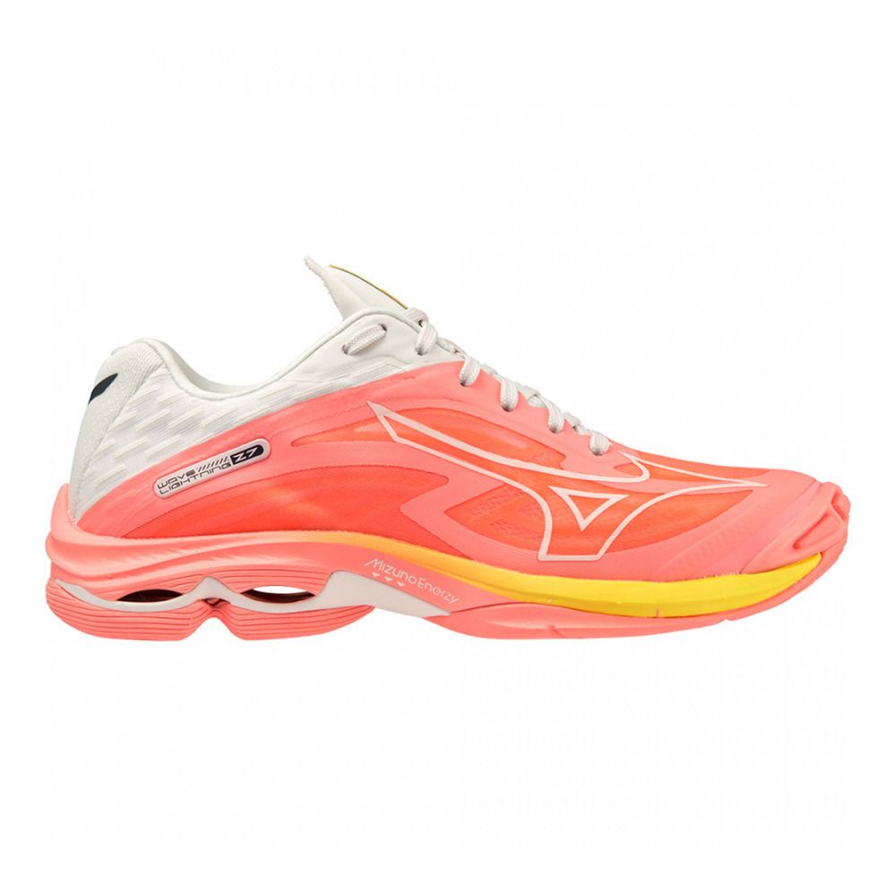 Mizuno WAVE LIGHTNING Z7 - Chaussures volleyball Femme candy coral/black/bolt(neon)