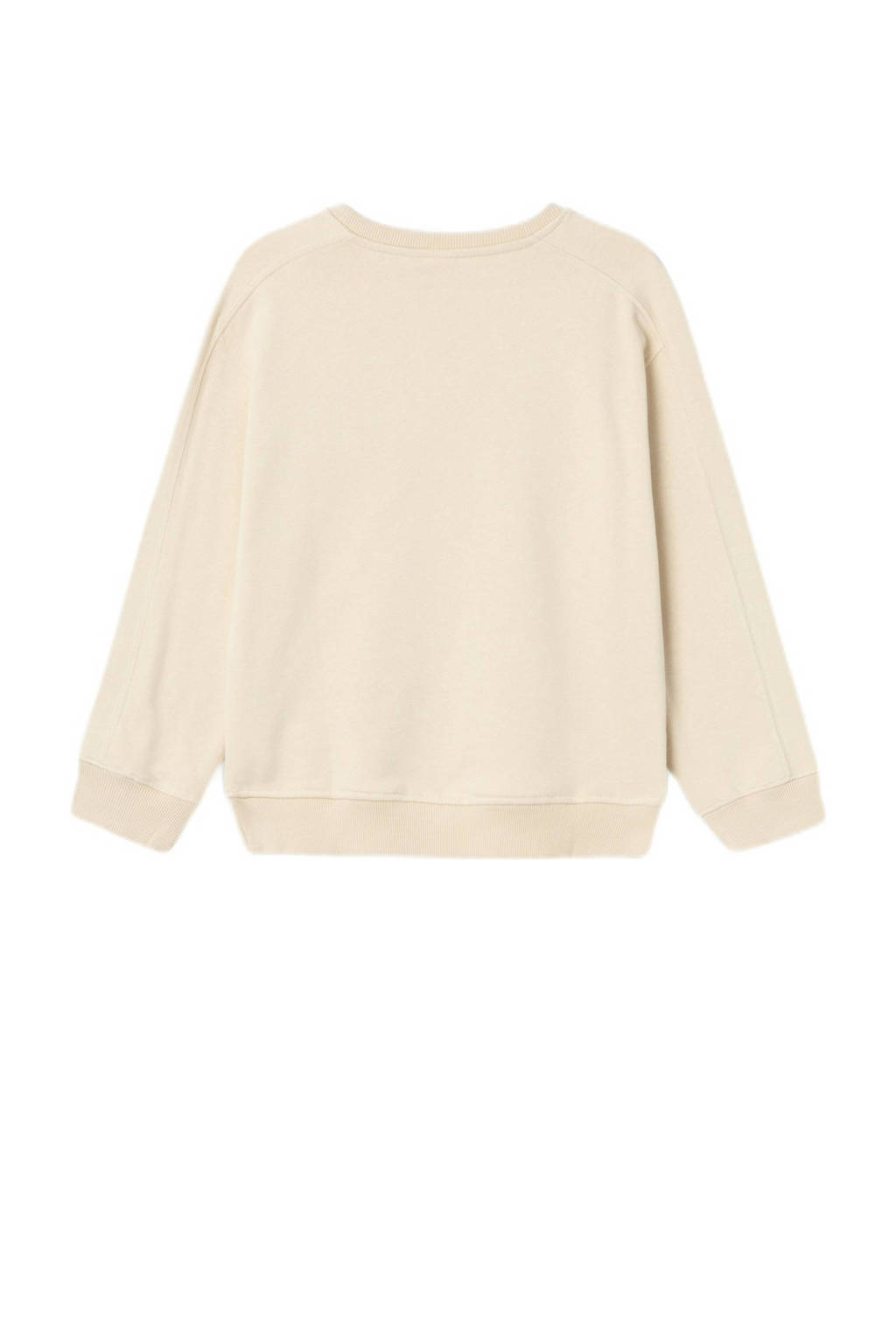 NAME IT sweater NKFOLDET met printopdruk lichtzand
