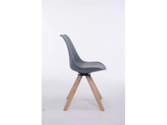 Chaise de bureau - Similicuir & Bois - Gris - Troyes