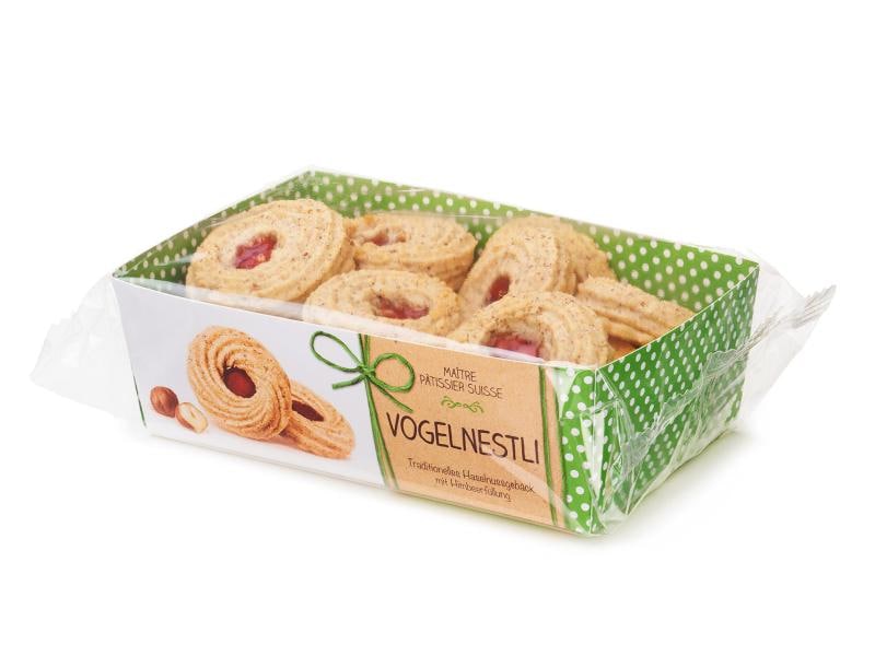 Kambly Gebäck Vogelnestli 200 g Traditionelle Backware mit feiner Himbeerfüllung