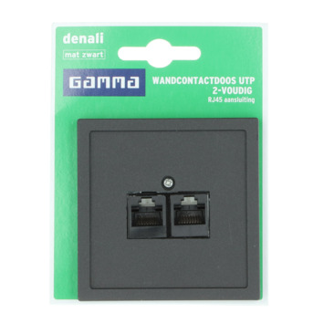 GAMMA Denali Stopcontact UTP Mat Zwart