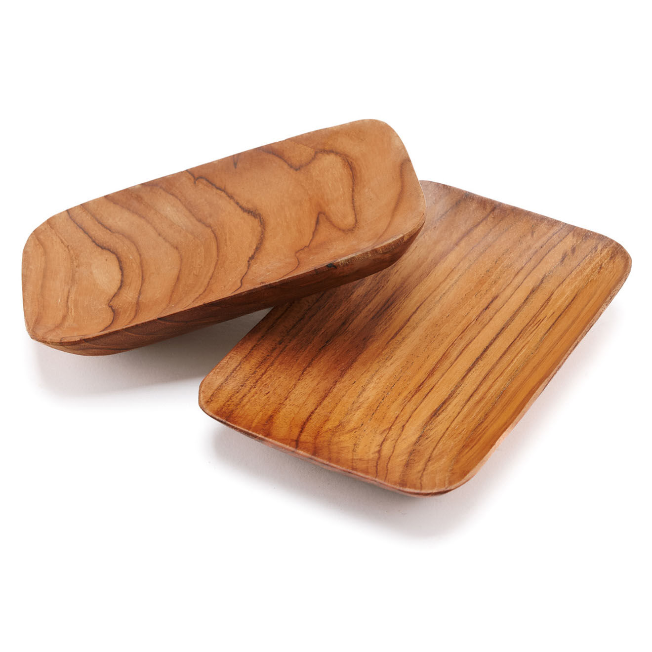 Bazar Bizar Plat en teck naturel - 13x9 cm