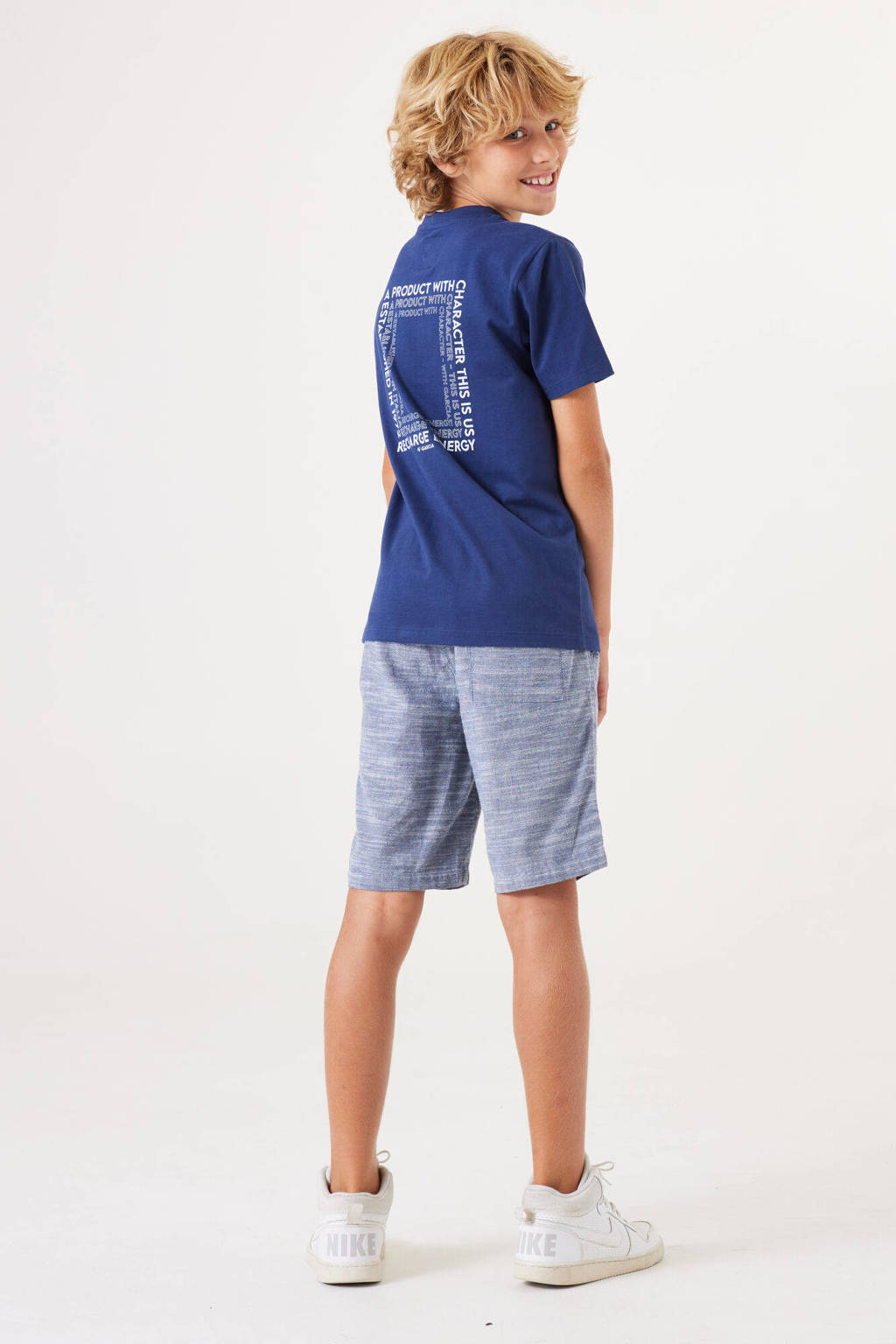Garcia T-shirt met backprint donkerblauw