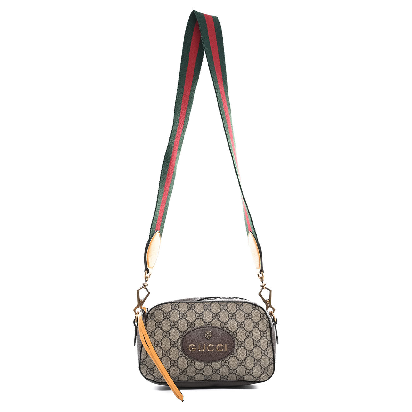 Gucci Sac bandoulière Neo Vintage en Toile enduite Monogramme & Cuir beige - Très bon état - L.23 cm