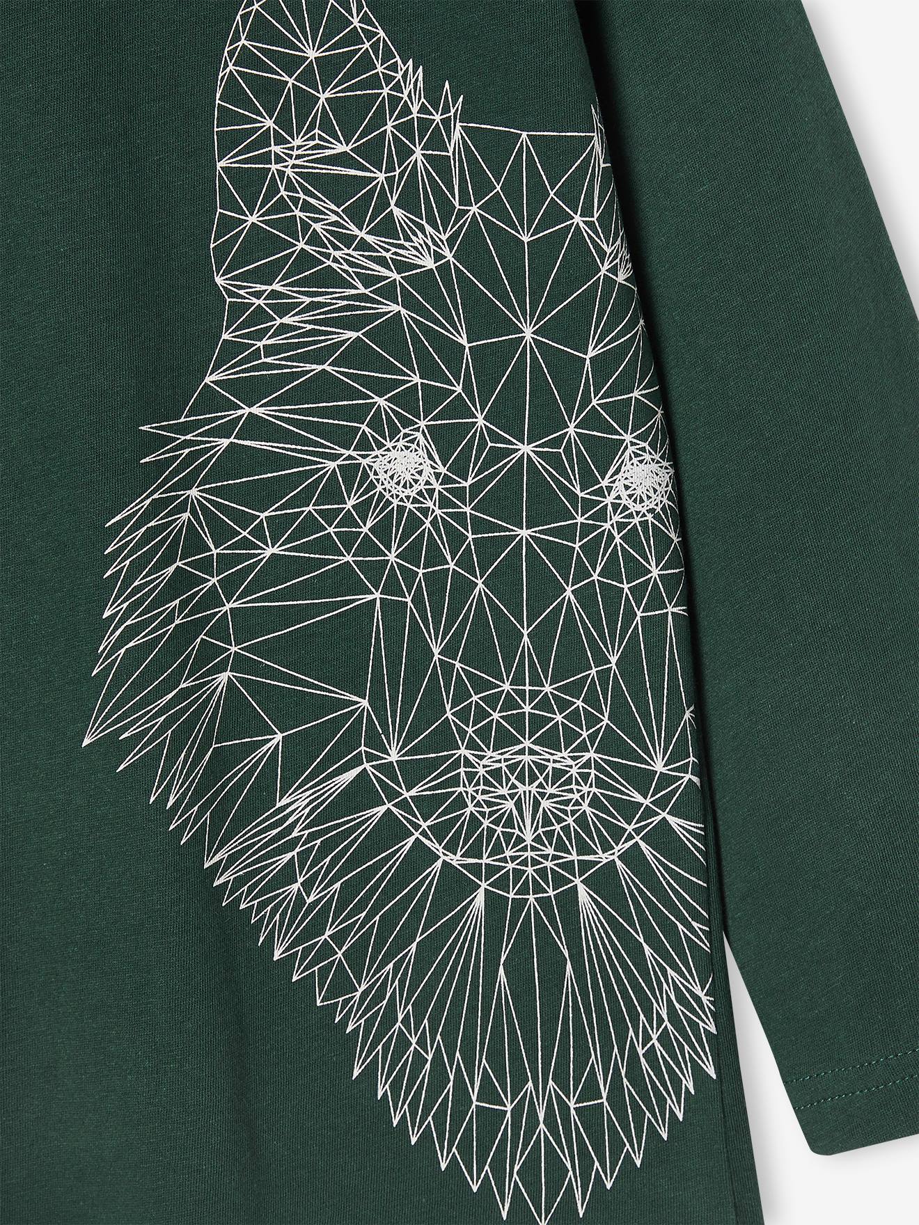 Camiseta infantil com estampa animal, cor off-white.
