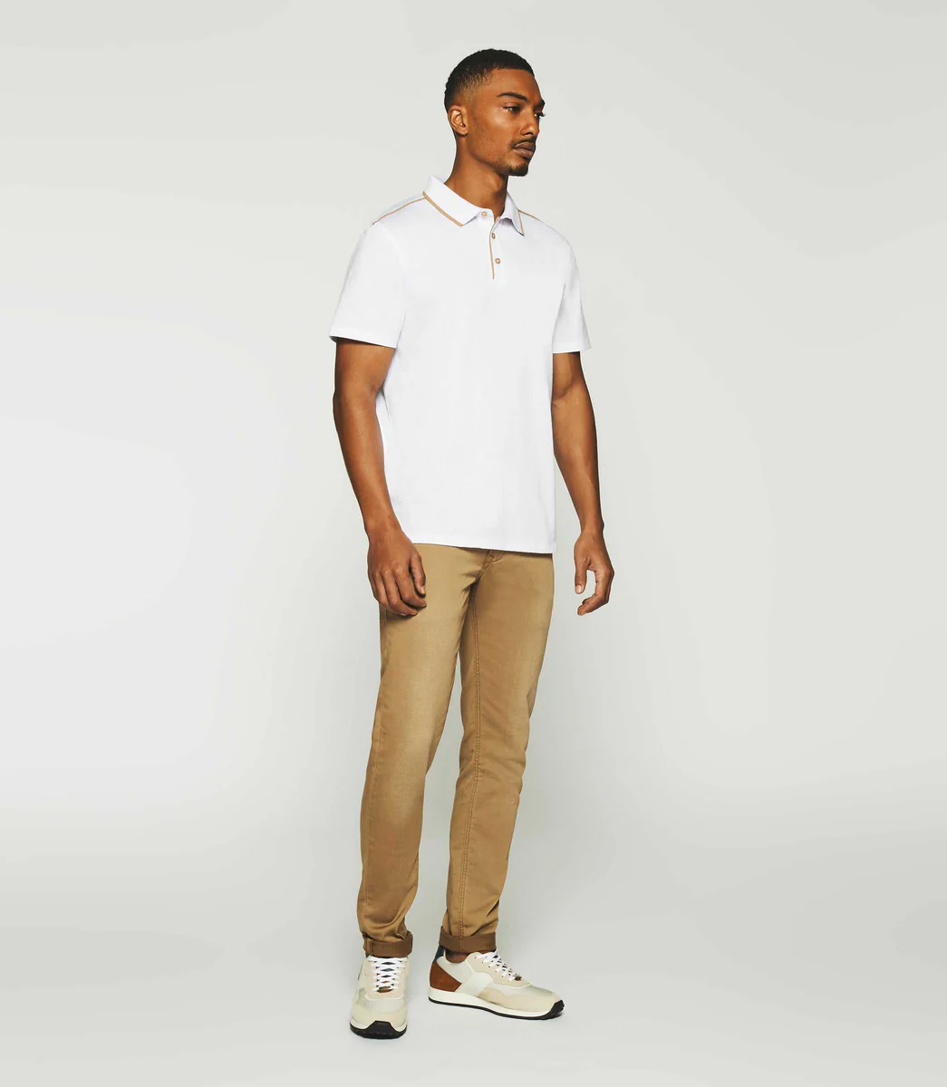 Polo uni manches courtes blanc GUILLAUME
