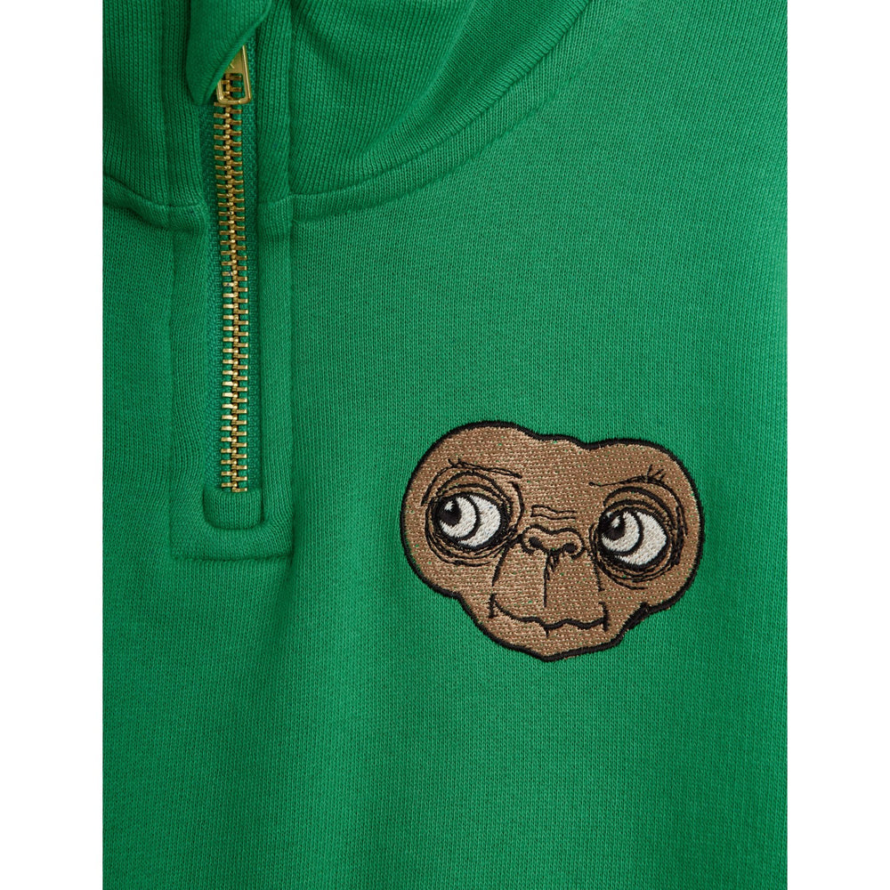 Køb Mini Rodini Green E.T Emb Halfzip Sweatshirt