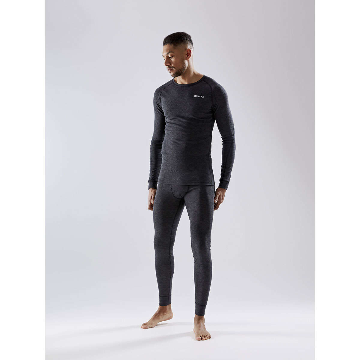 Craft CORE Wool Merino Hardloopshirt Lange Mouwen Zwart Melange Heren