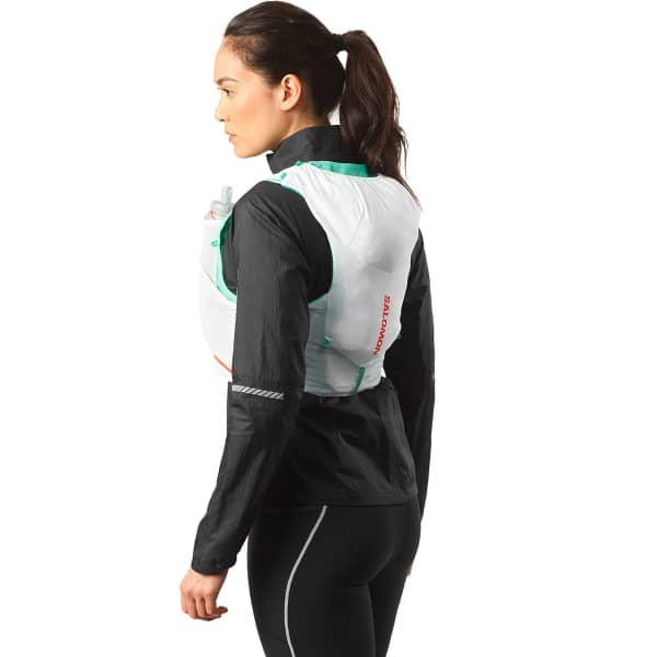 Sac trail SALOMON ADV SKIN 5 SET WHITE/ELECTRIC GREEN