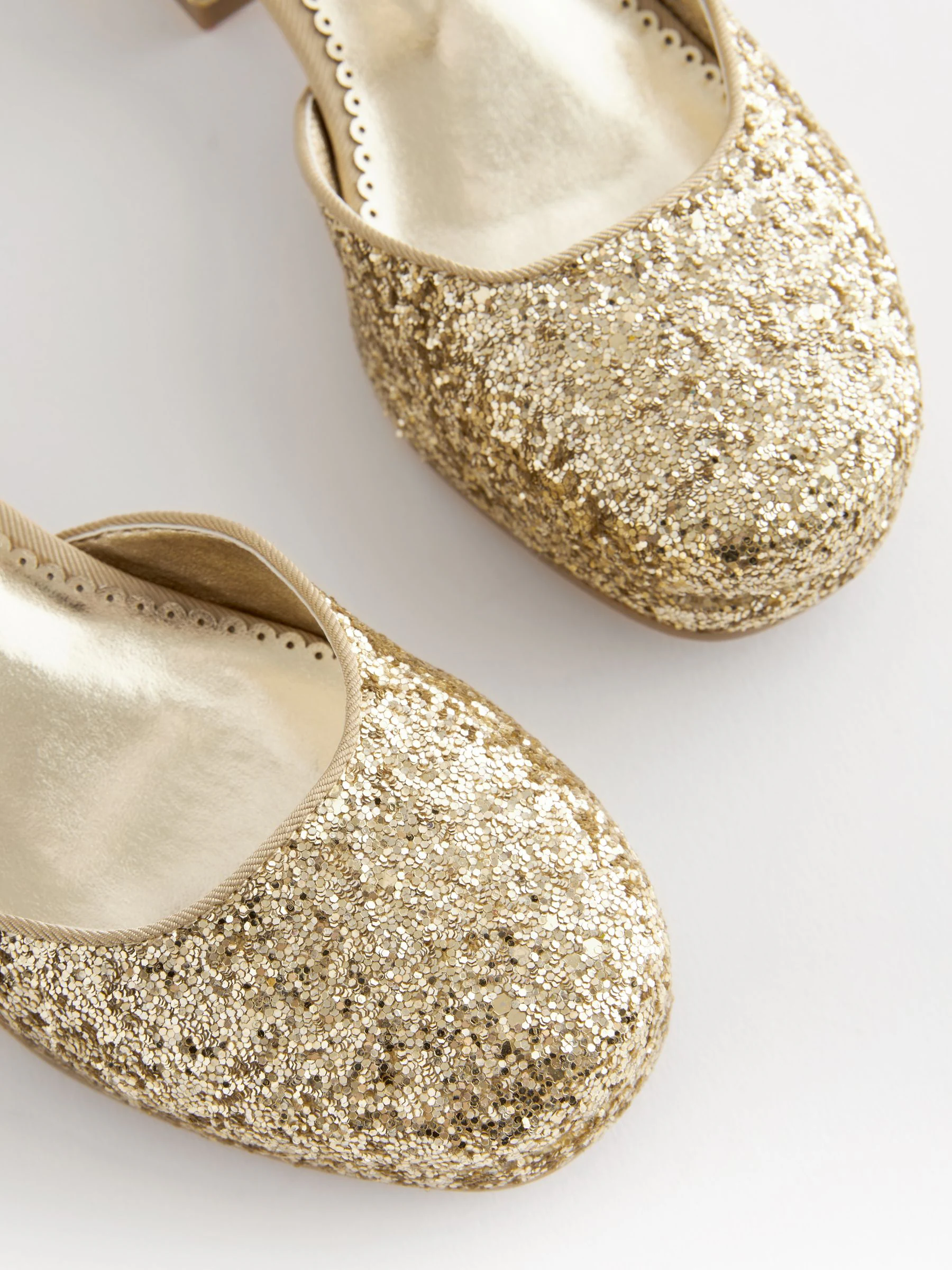 Goud glitter - Gelegenheidsschoenen met plateauzool en hak