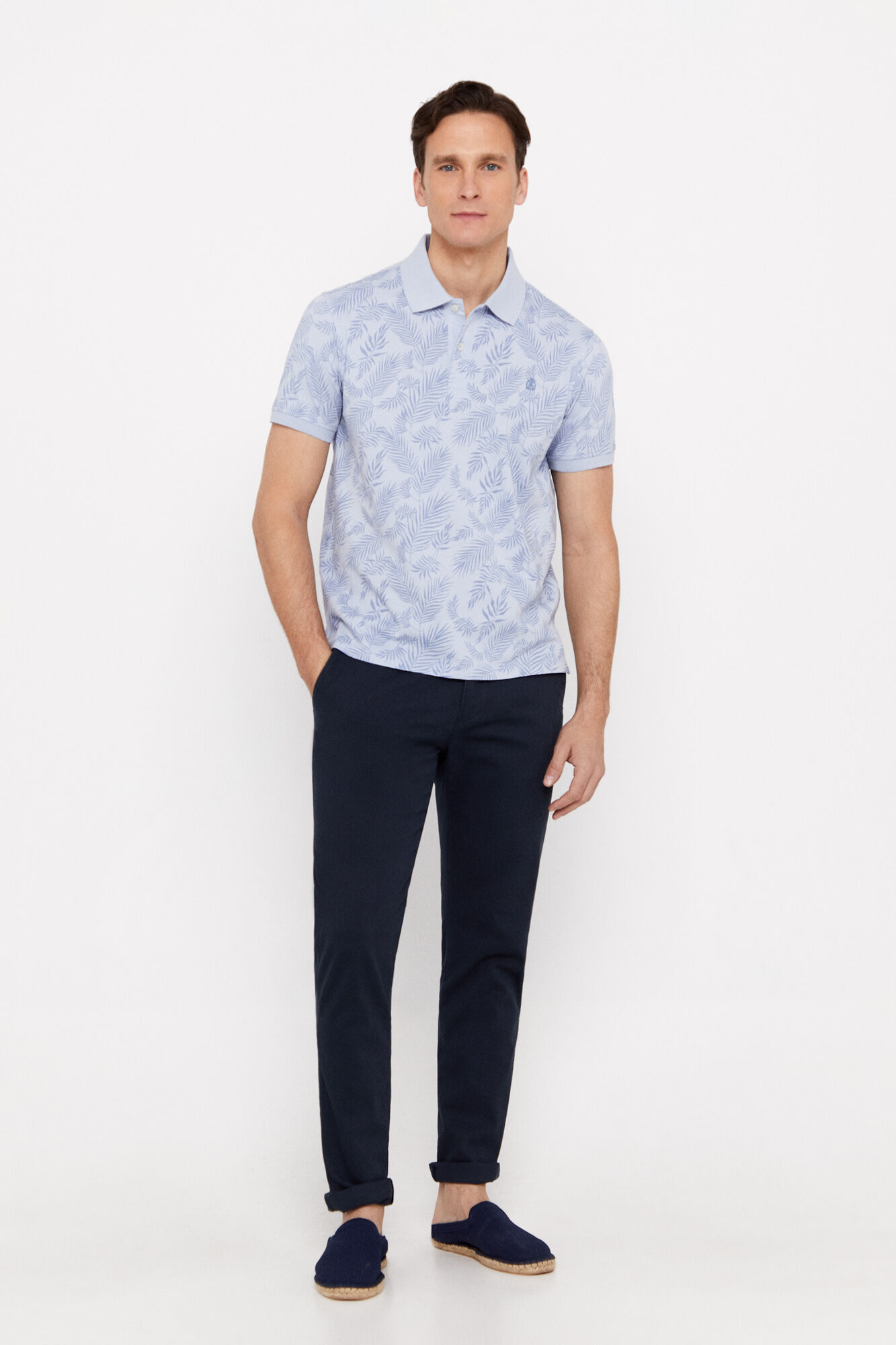 Camisa polo estampada - Azul