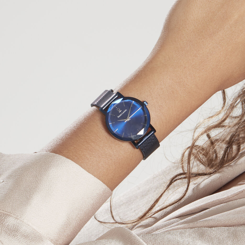 Montre Lannier Pierre Multiples Acier Bleu