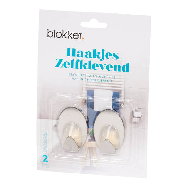 Blokker haakje rond groot - RVS