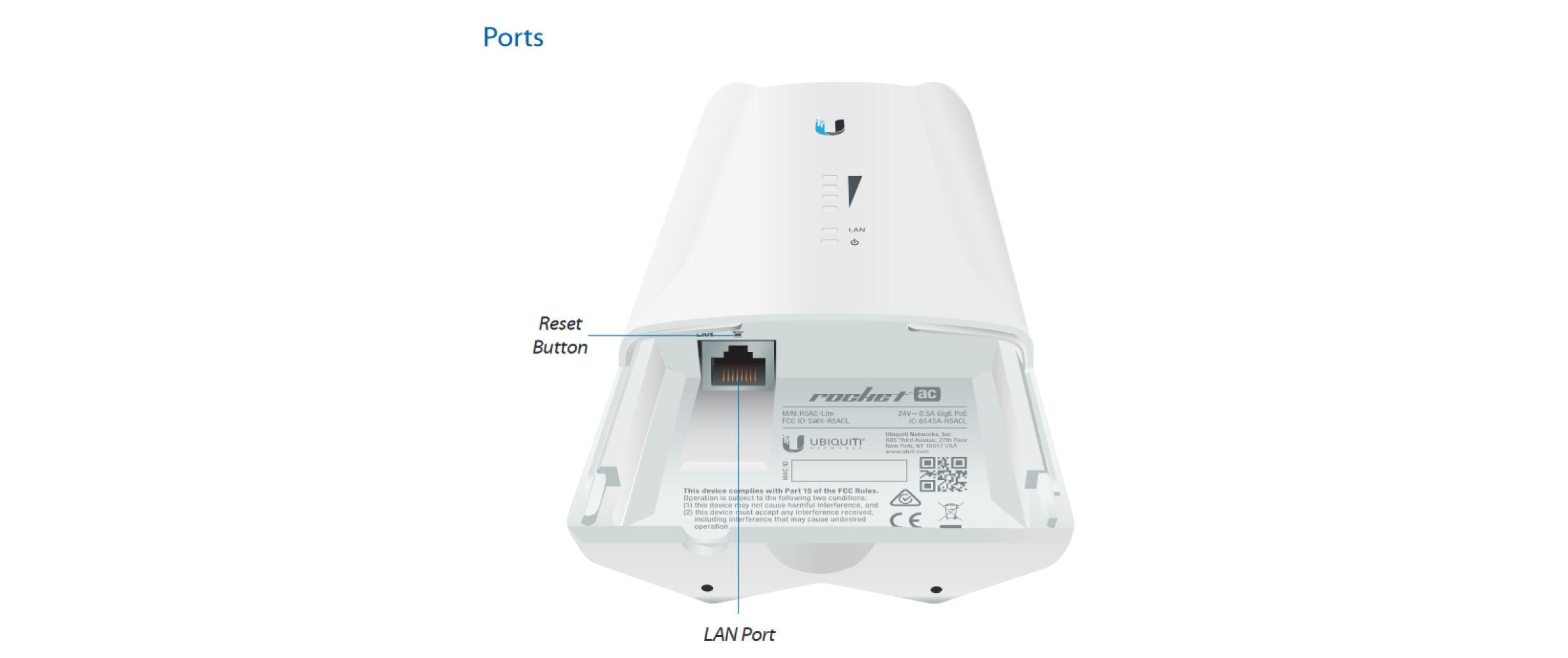WLAN-Bridge Rocket R5AC-LITE<br>AirMAX ac WLAN-BaseStation