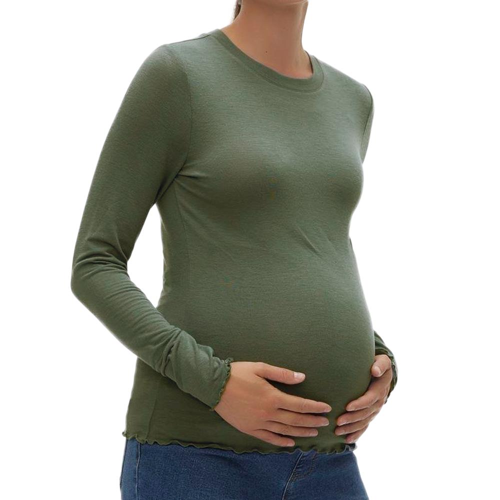 Vero Moda Maternity T-shirt de Grossesse Manches Longues Vert Femme Vero Moda Maternity Top