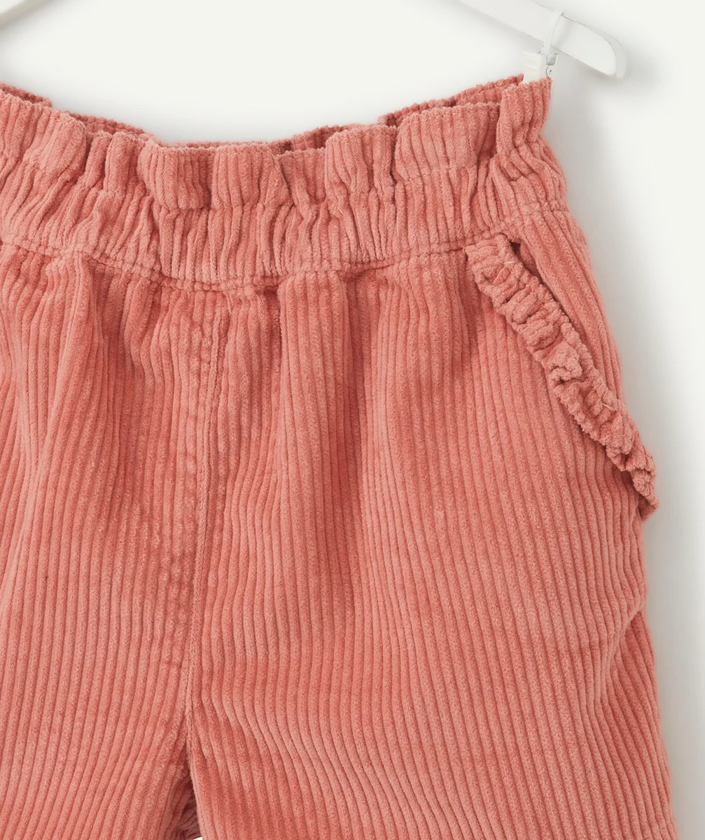 SHORT ROSE EN VELOURS CÔTELÉ FILLE