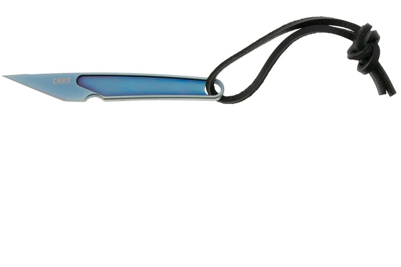 CRKT HangTi Kiridashi 7065 Blue Titanium Nitride Titanium, nekmes, Richard Rogers design