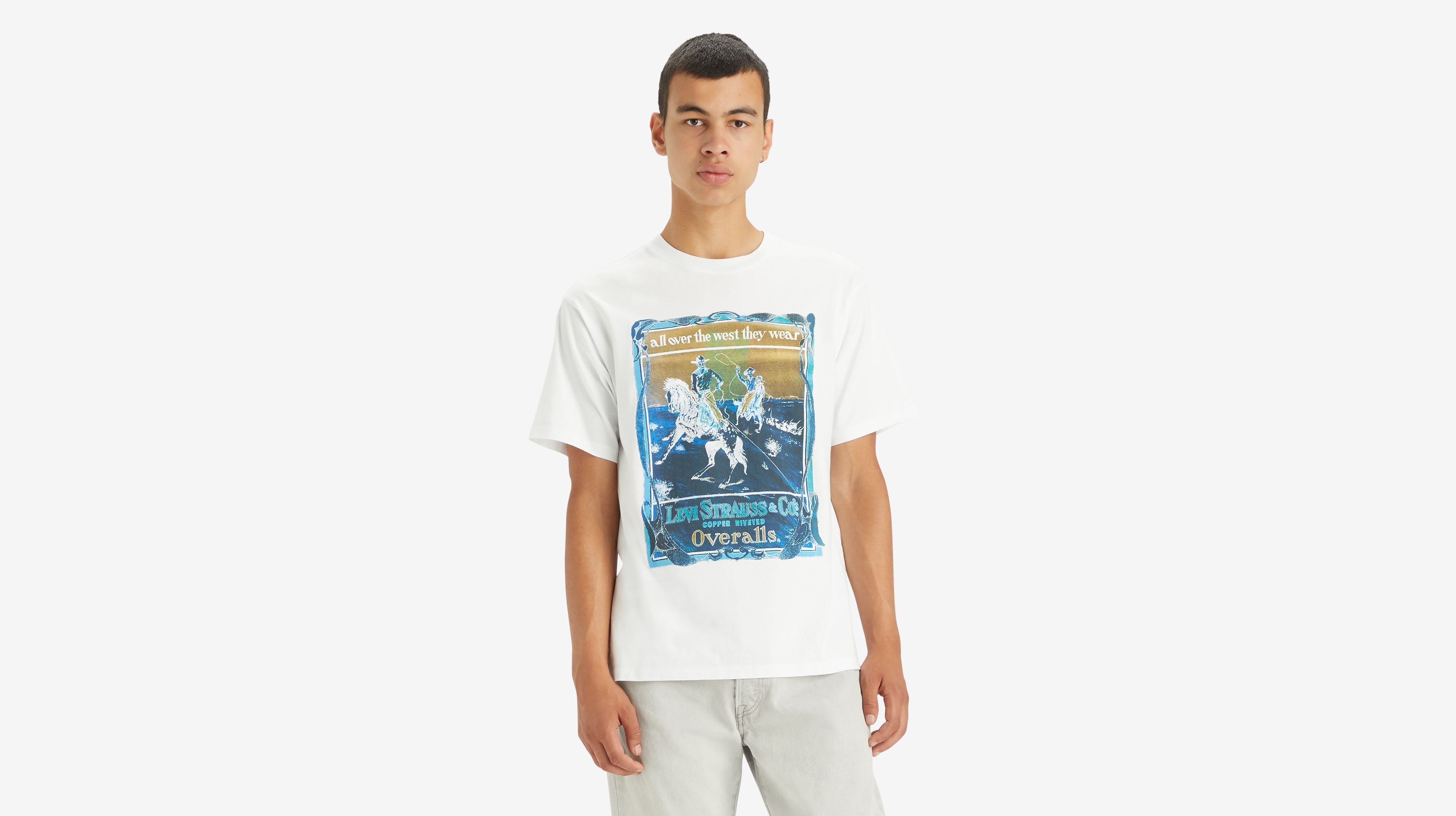 T-shirt graphique vintage - Western Cowboy White+ - Blanc