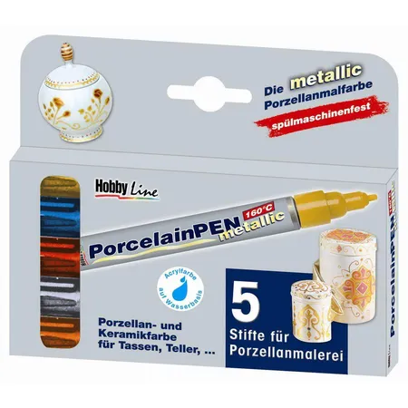KREUL PorcelainPen metallic 160°C 5er Set