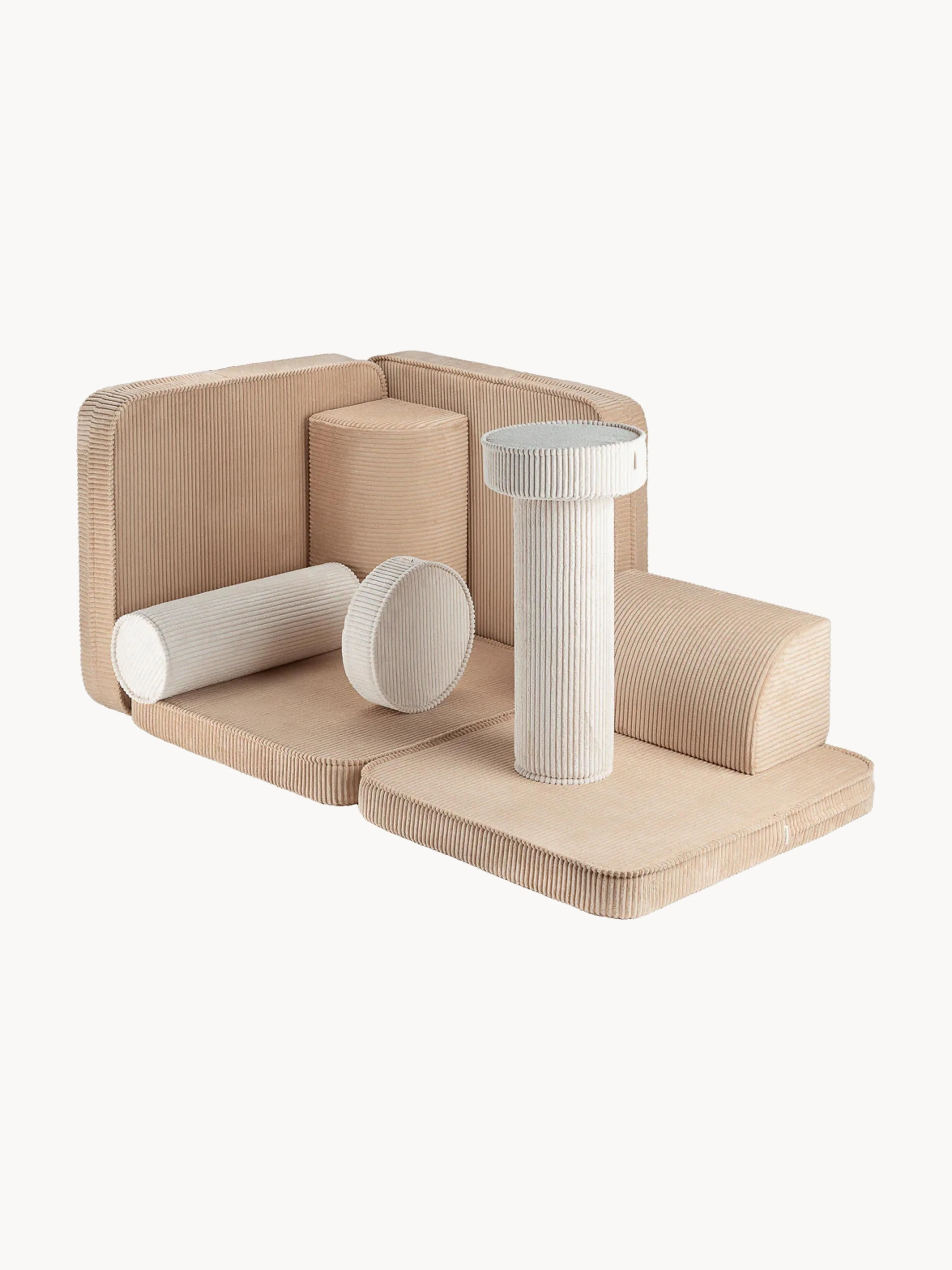 Modulaire kinderspeelbank Sugar gemaakt van corduroy