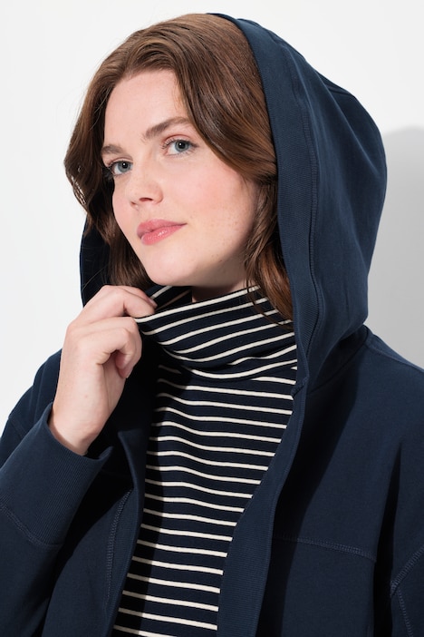 Sweatjacke, Kapuze, offene Jacke, Biobaumwolle