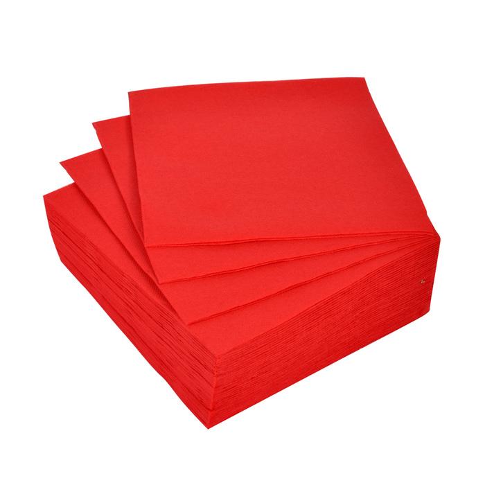 SET 40 SERVIETTES MICRO ROUGE 38X38CM