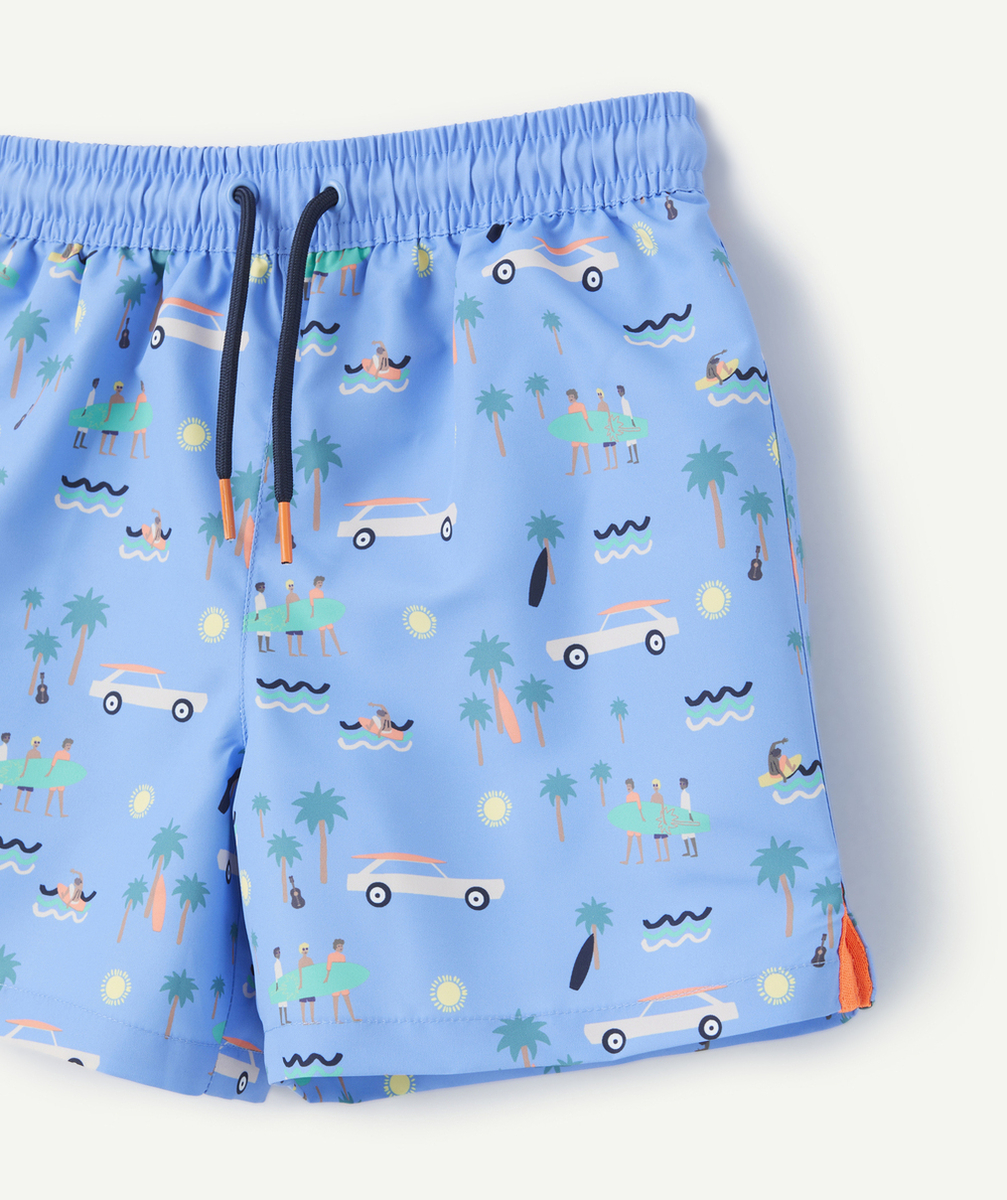 SHORT DE BAIN BÉBÉ GARÇON EN FIBRES RECYCLÉES BLEU IMPRIMÉ ÉTÉ