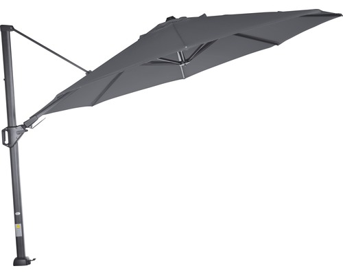 Zwevende parasol Sunset N+ Ø350 H 200 cm polyester 300g/m² antraciet