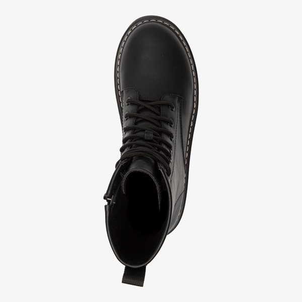 Blue Box dames veterboots met stiksels zwart