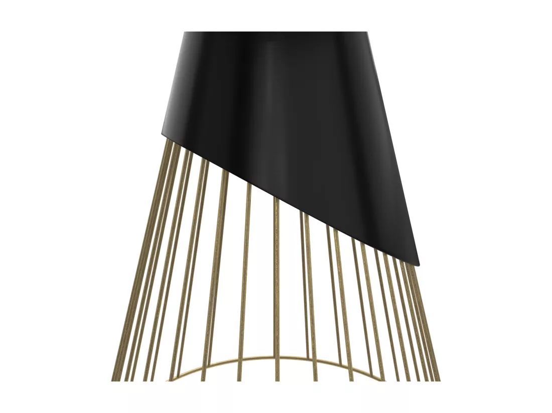 Table d'appoint ronde en métal noir et laiton D45 cm - Corry