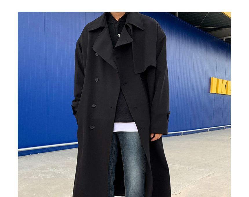 Orungeetun - Trenchcoat met lange mouwen en één rij knopen