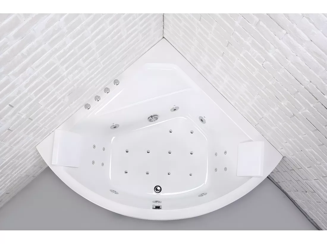 Baignoire balnéo d'angle SELONIA Wave L140xl140xH58cm, by SPALINA