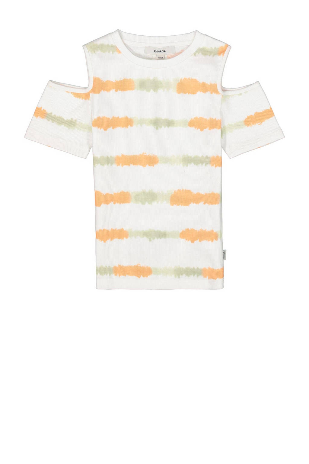 Garcia dip-dye T-shirt wit/oranje/geel