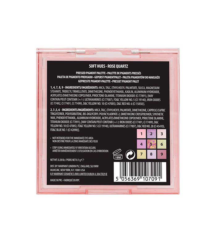 W7 - Paleta de pigmentos prensados Soft Hues - Rose Quartz