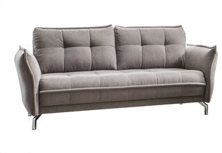 Sofa Nanini 3-Sitzer Grau/Braun 230x106 cm