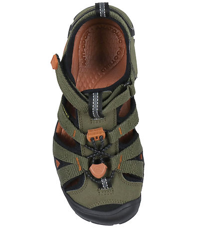 KEEN Sandalen - Seacamp II CNX Y - Dark Olive/Gold Flamme