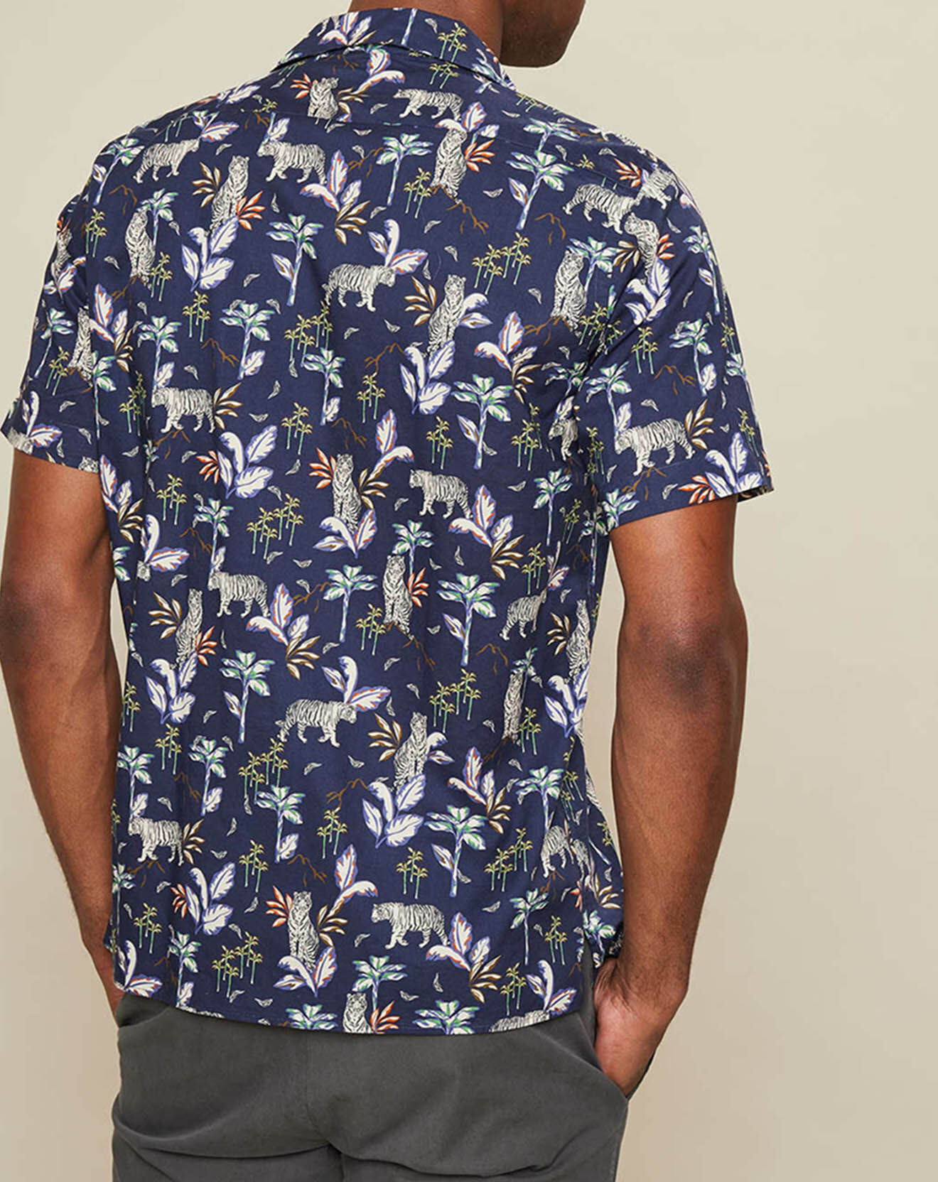 Hartford Chemise slim Slam imprimée jungle bleu marine