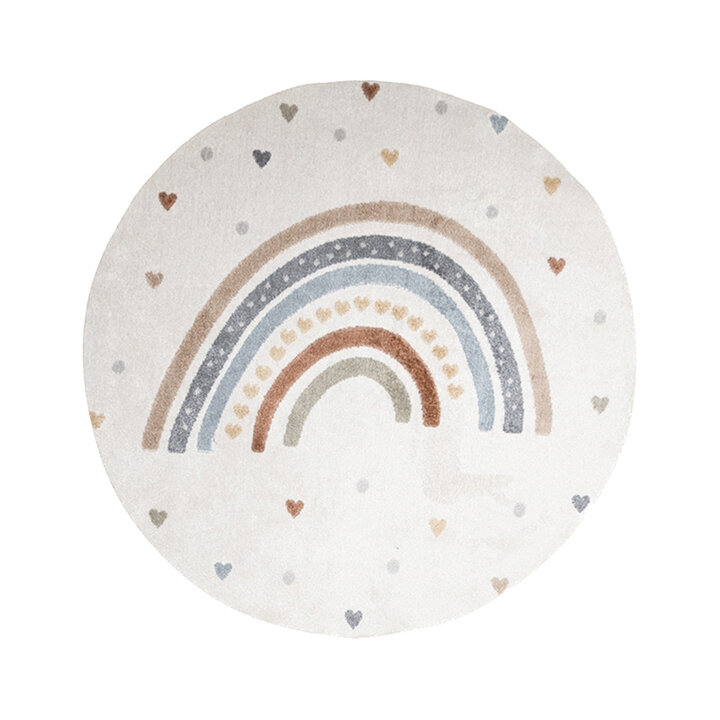Rond wasbaar kindervloerkleed - Ravi Rainbow Multicolor