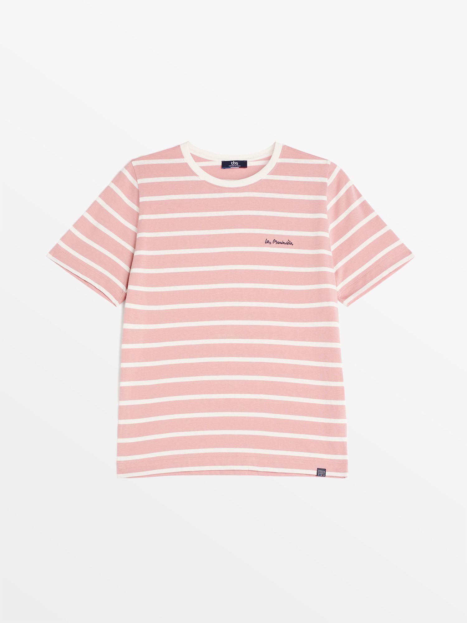 Tee Shirt Marinière Femme Fabriquée En France Rose
