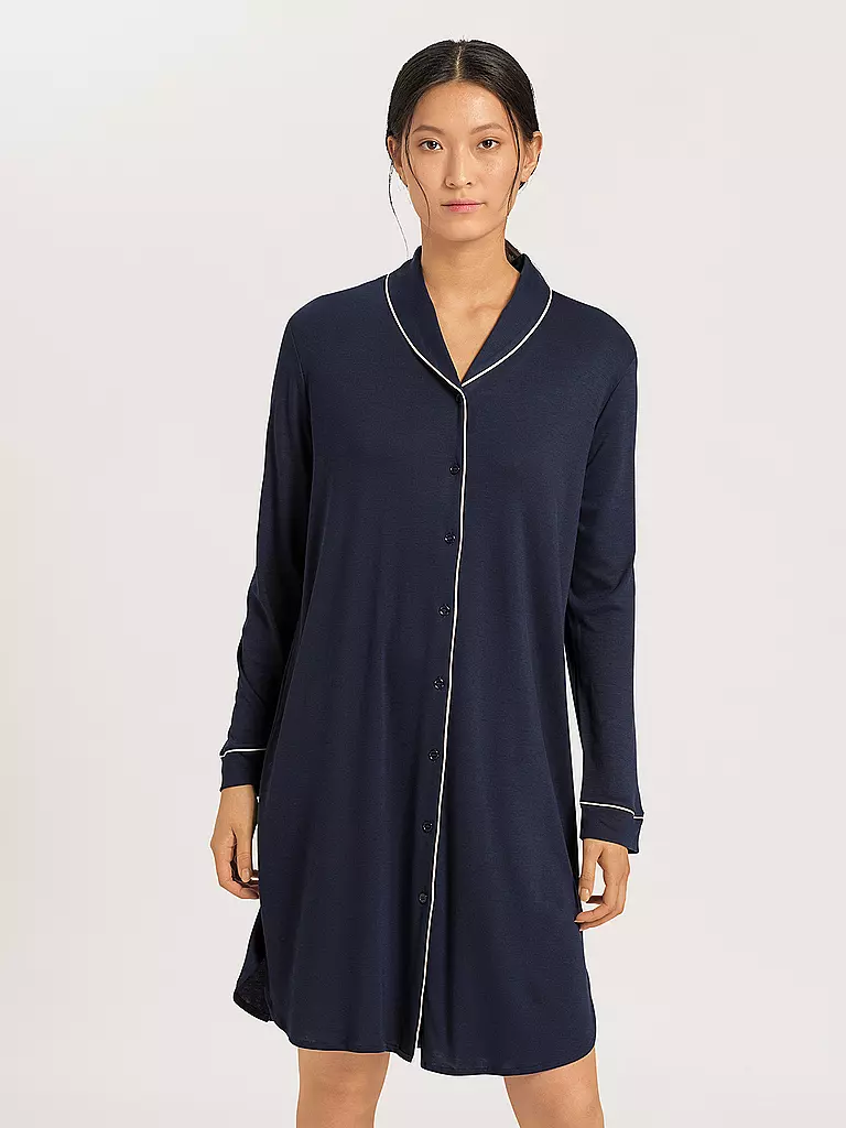 HANRO Nachthemd Natural Comfort blau
