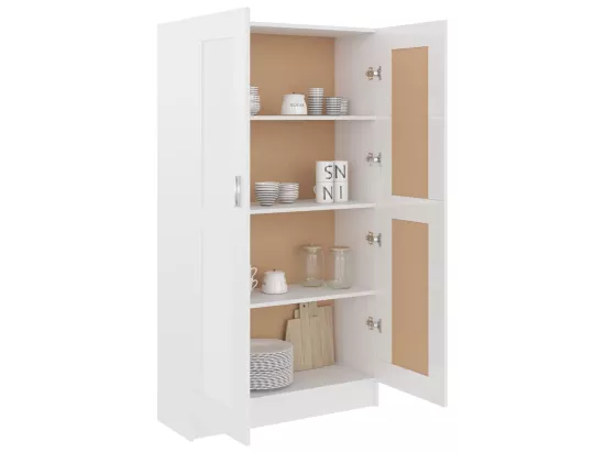 Bibliothèque Blanc brillant 82,5x30,5x150 cm Bois d’ingénierie