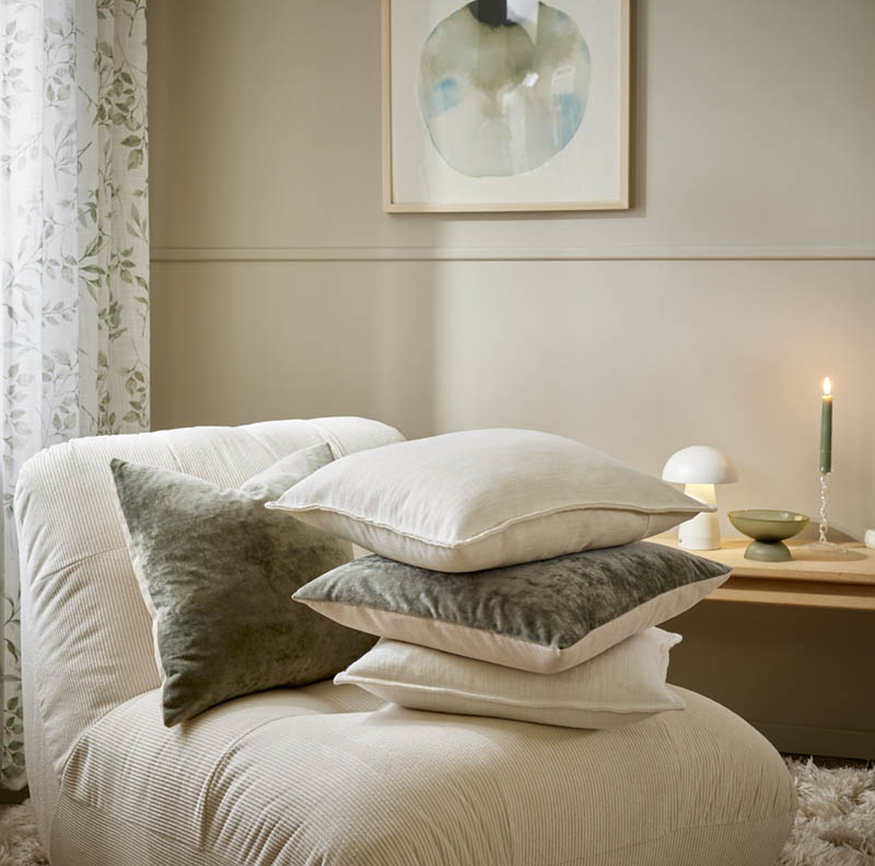 Erle pynteputetrekk 45x45 offwhite