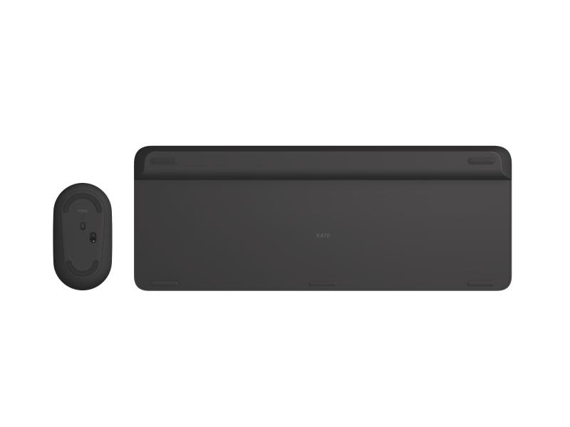 Logitech Tastatur-Maus-Set MK470 Graphite Kompaktes, kabelloses Tastatur-Maus-Set