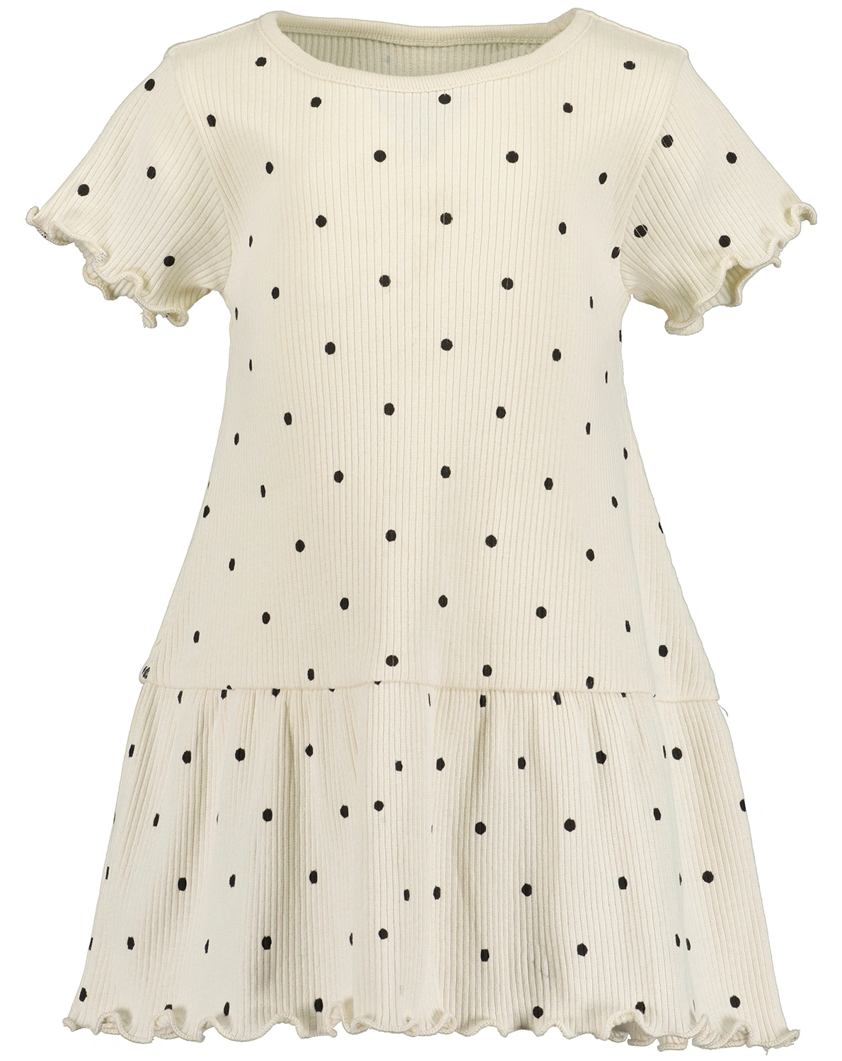 Kurzarm-Kleid DOTTI in offwhite