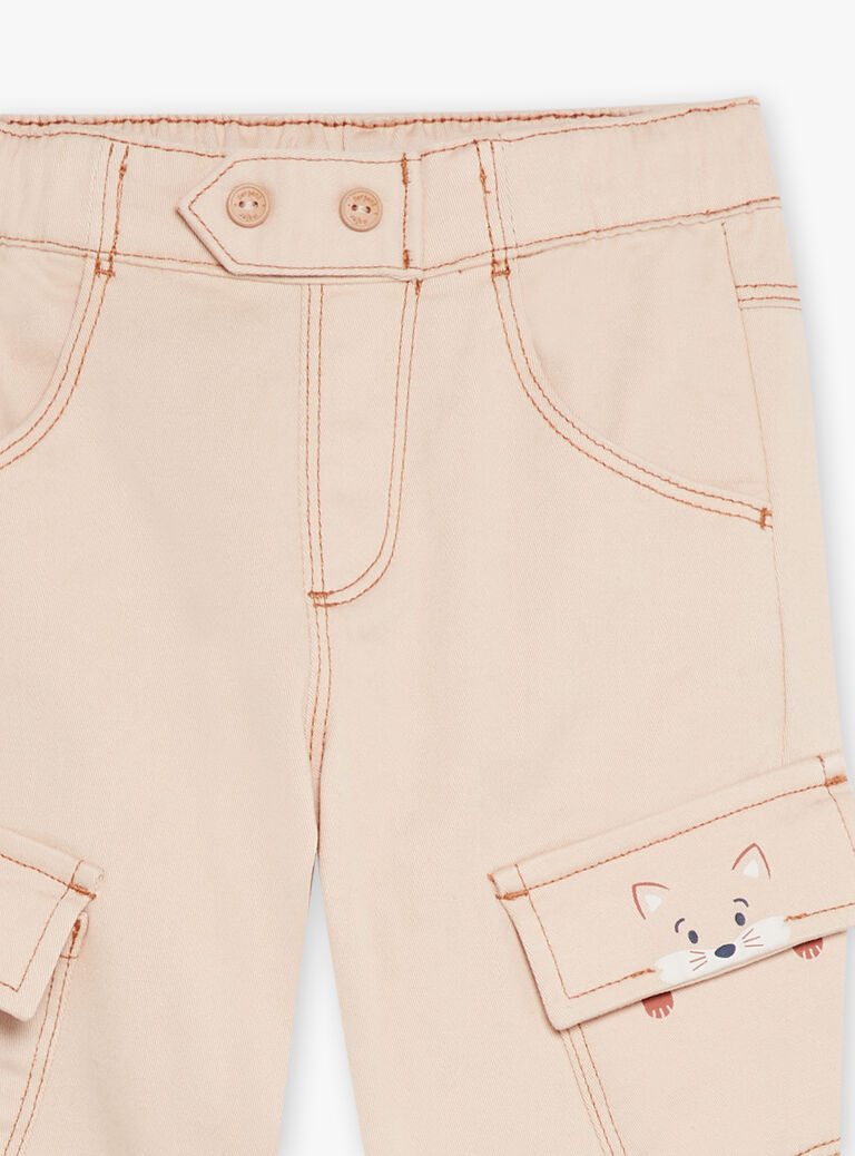 Pantalon cargo beige clair
