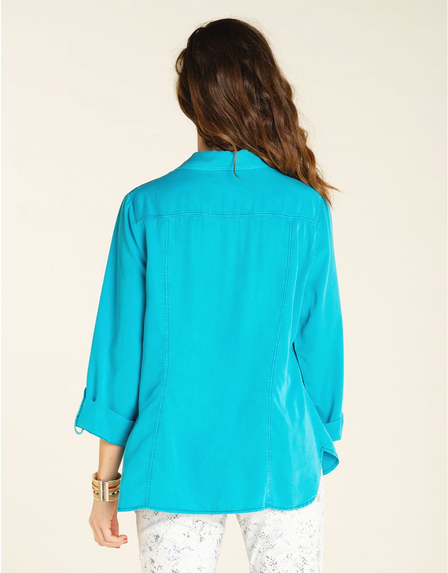 Chemise lyocell bleue